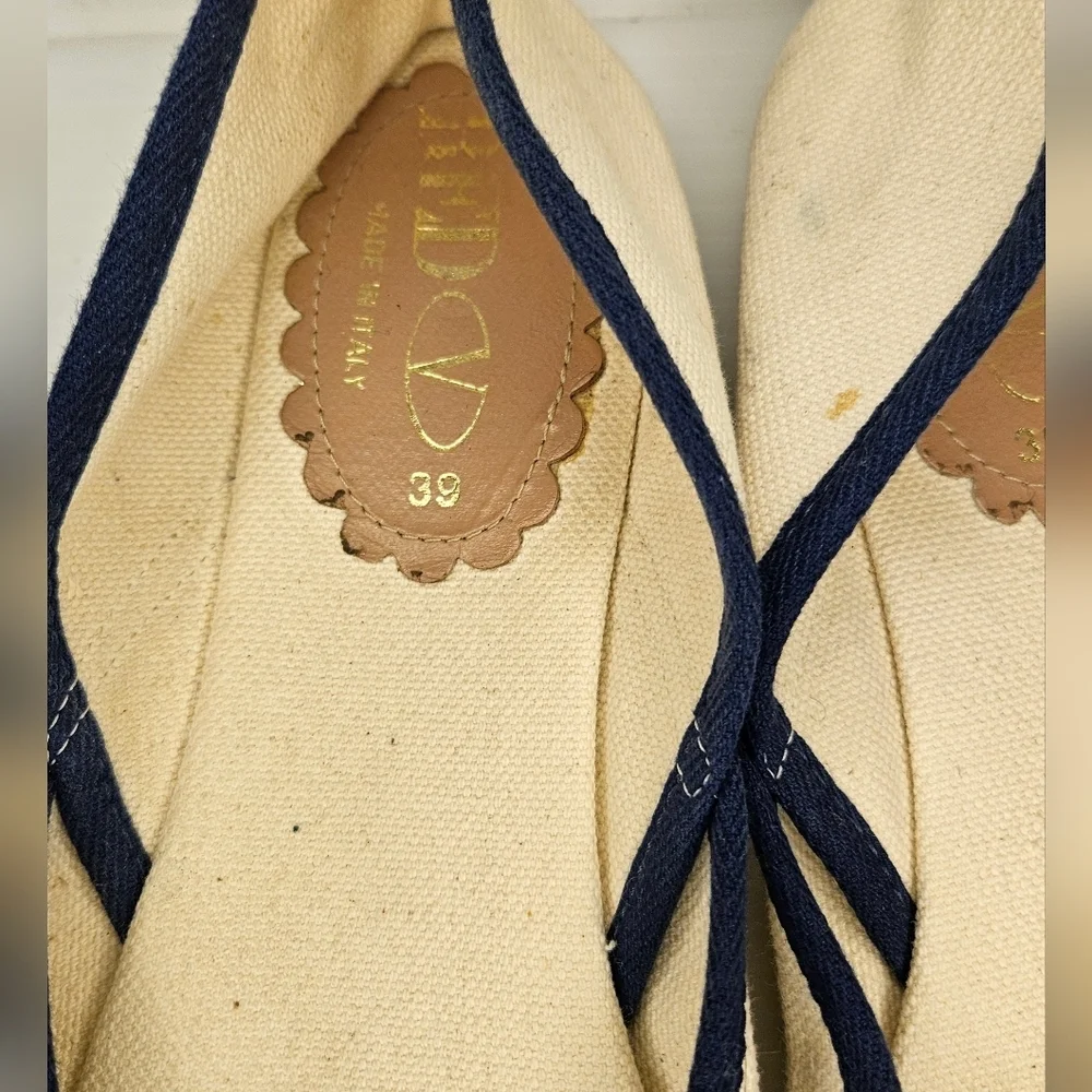 Valentino Red Bow Tie Canvas Espadrilles Size 39
